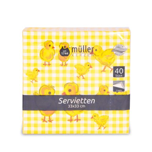 80 Stück Ostern Servietten Mit Küken Motiv – 33x33 Cm, 3-lagig, Für Osterdeko & Serviettentechnik