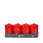 4 Adventskerzen 90/55 mm mit Zahlendruck