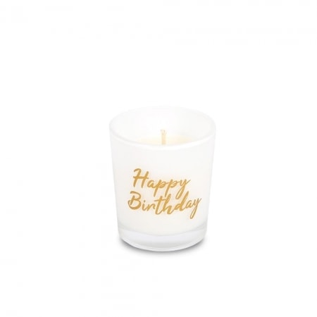 Geburtstags-Kerzenglas "Happy Birthday", gold