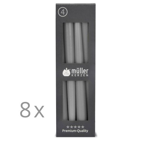 Spitzkerzen 245/22, 32er Pack, grau