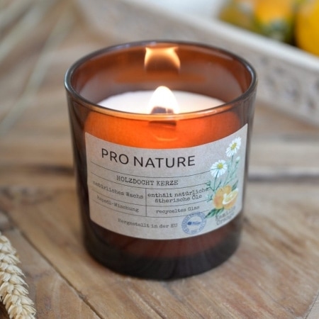 Duftglas „PRO NATURE“ mit Rapsöl und Holzdocht