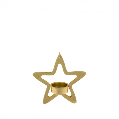 Stern-Hänger mit Teelichthalter, 14 cm, gold