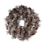 Naturkranz mit Zapfen und Glitzer, 25 cm