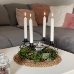 Adventskranz aus Metall, schwarz, 30 cm – Bild 2